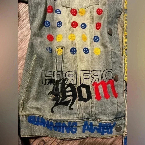 Anchor Blue Painted Denim Jacket By Lifted Anchor - Men Size: XL - Picture 7 of 14